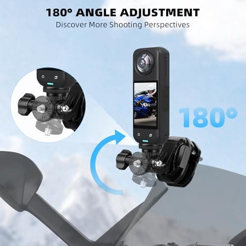 Flymile Motorcycle Windshield Clip Mount for Insta360 X5/X4/X3, Motorbike Windscreen Aluminum Metal Clamp Quick Release for GoPro Hero, for DJI Osmo Action 5/4/3/Pocket 3/360 Camera Accessories - Thumbnail 6