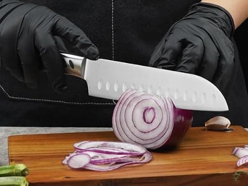CHUSHIJI Kitchen Knife Set 3 Piece | Professional Chef Knife Set with 8" Chef Knife, 7" Santoku Knife, 5" Utility Knife | High Carbon Stainless Steel Sharp Kitchen Knives for Home Cooking & Gifting - Thumbnail 5