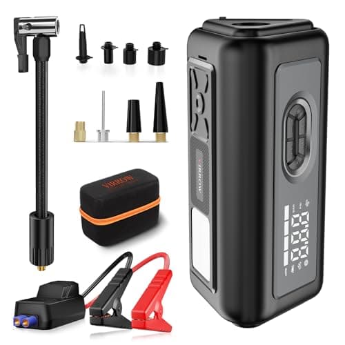 Tire Inflator Portable Air Compressor with Electric Air Duster and Car Jump Starter: 150PSI Cordless Bike Pump - 130000RPM - 1000A up to 6.0L Gas and 3.0L Diesel Engine for Cars, Outdoor, Home - Image 1