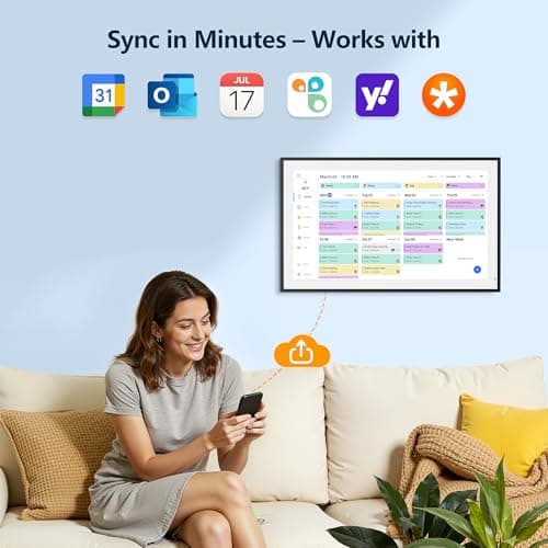 Digital Calendar, 15.6 Inch Wall Planner Electronic Calendar & Chore Chart, Smart Touchscreen Interactive Display for Family Schedules, Great for Organizing Your Routines, Wall & Desk Mountable - Thumbnail 2