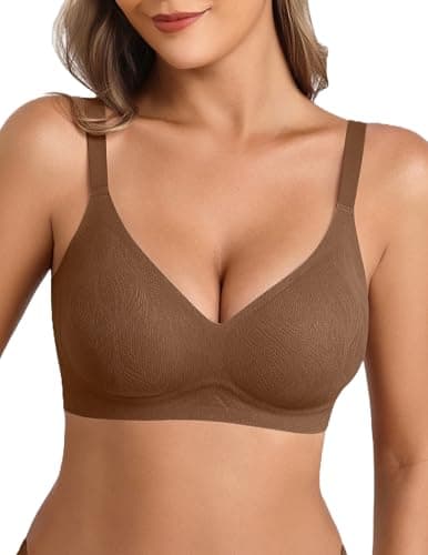 Avidlove Jelly Bras for Women with Support Wireless Pushup Lift Bralatte Back Smoothing Bra Coffee M
