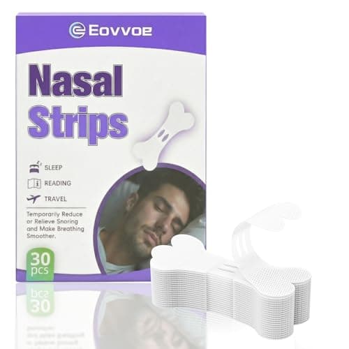 Nasal Strips for Snoring 30 Count - Nighttime Breathing Aid, Hypoallergenic Anti-Snore Strips with Strong Adhesion, Instantly Clear Stuffy Nose for Better Sleep - Image 1