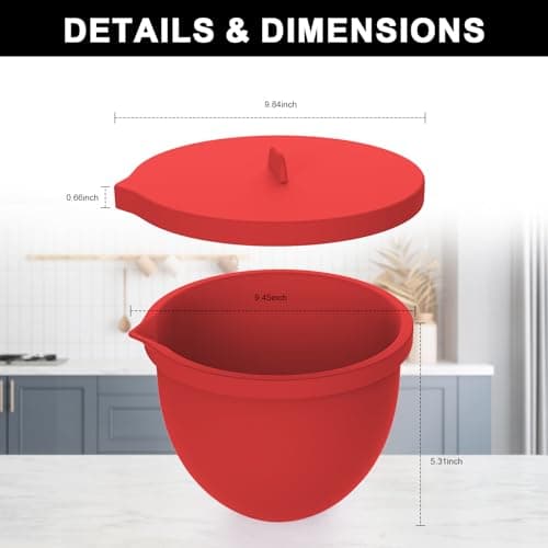 MGVK 5 Qt Tilt-Head silicone liners for kitchenaid stand mixer, Silicone Bowl Liners with Lids, Kitchen Aid Accessories and Attachments for Baking and Cooking (3pcs Red+White+Black) - Thumbnail 3