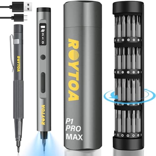 Mini Electric Screwdriver Set 3.7V, Precision Electric Screwdriver Cordless 80-in-1, 4 Torque Settings, 60 S2 Metal Bits, Magnetic Storage, Repair Tool for Electronics Watch Laptop Clocks Cameras - Image 1