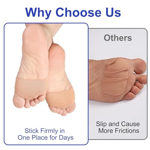 Blister Prevention Tapes for Ball of Foot | Pre-Cut & Ultra Large Bandages for Feet Hot Spots | Waterproof & Strong Stick Patches for Foot | Self-Stick Blister Cushions, 50 PICS, Beige - Thumbnail 6