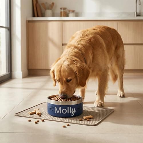 Personalized Engraved Dog Cat Bowl – Custom Name & Cute Pattern, 304 Stainless Steel, Double Layer, Durable, Easy Clean, Pet Gift for Small to Large Pets - Thumbnail 2