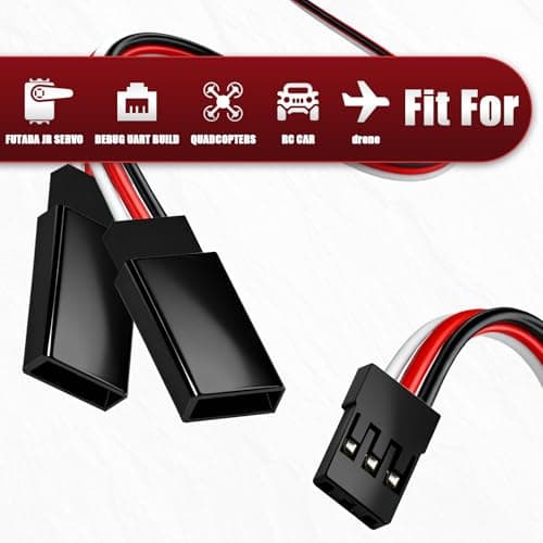 10-Pack 150mm Servo Extension Cable Y Connector 3 Pin Plug Splitters Rc Connector for Jr Futaba Jst Rc Car Quadcopter Airplane (Male to 2 Female Y Harness) - Thumbnail 3