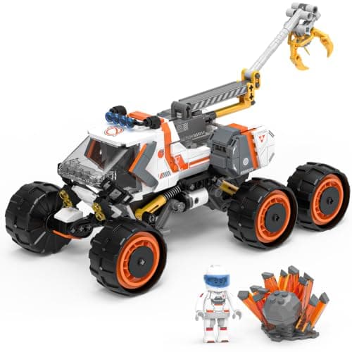 Space Explorer Rover Building Blocks Set with Robotic Arm, Ores & Astronaut