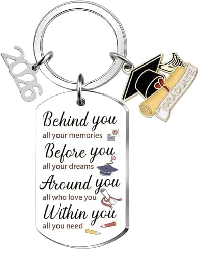 Hyloxs 2026 Graduation Keychain, Bulk Party Favors Souvenir for High School and College Students, Inspirational Gift for Him or Her (Silver-Believe you) - Image 1