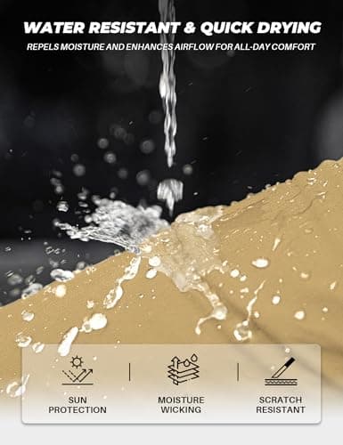 MOURCE Mens Hiking Pants Lightweight Quick Dry - Waterproof Elastic Waist Travel Pants for Men Outdoor Work Travel, Khaki - Thumbnail 3