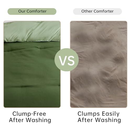 satisomnia Lightweight Green King Size Comforter Set, 3 Piece Comforter King Size - Thumbnail 3