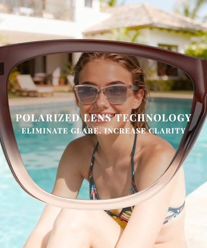 QALLY Sunglasses-women Polarized Sunglasses-womens: Trendy Sun Glasses polarized UV400 Protection Fashion Sun glasses - Thumbnail 5