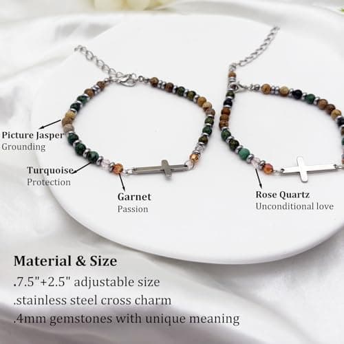 OVIFICEA Friendship Gifts Cross Bracelet for Women, Christian Gifts for Sister in Christ, Charm Bracelets for Best Friend, Daughter,Granddaughter, Mom on Birthday Christmas Baptism Easter Graduation - Thumbnail 4