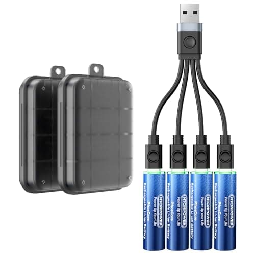 NTONPOWER AA Lithium Rechargeable Batteries 8 Pack, 1.5h Fast Charge USB C Rechargeable AA Batteries, Eco-Friendly Over 1500 Cycles, 1.5V 2100 mWh, Suitable for Xbox Controllers & Wireless Mice - Image 1