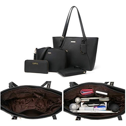 Women Fashion Handbags Wallet Tote Bag Shoulder Bag Top Handle Satchel Purse Set 4pcs - Thumbnail 6