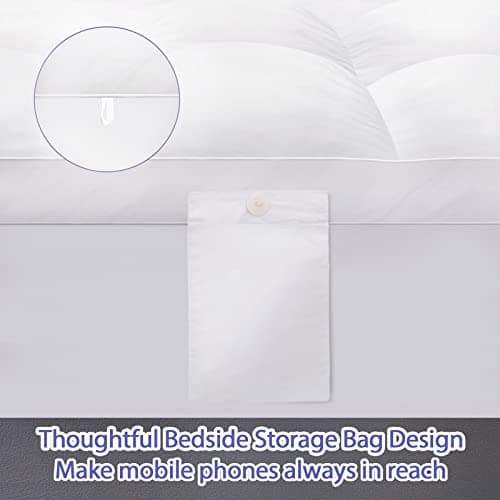 ABENE Mattress Topper for Back Pain Relief, Extra Thick Mattress Pad Pillowtop, Soft Mattress Protector Cover with 8"-21" Deep Pocket (Pure White, Twin, Feather Down) - Thumbnail 5