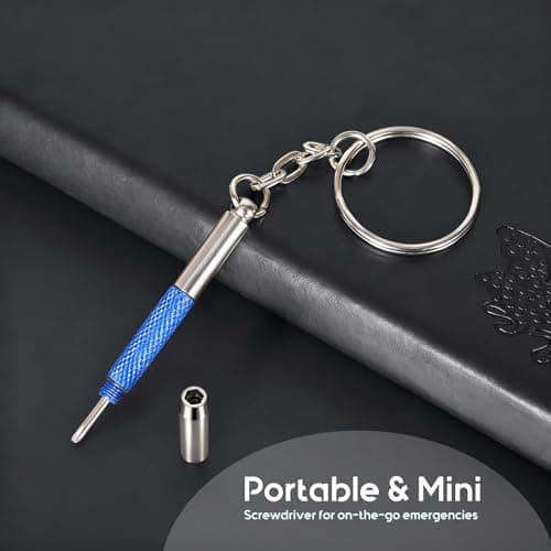 Eyeglass Keychain Screwdriver Repair Kit,MINGFIX 3 in 1 Eye Glasses Tightening Tools Set with Small Phillips,Flathead,Nut Driver Bit for Sunglasses,Eyeglasses and Others - Thumbnail 4