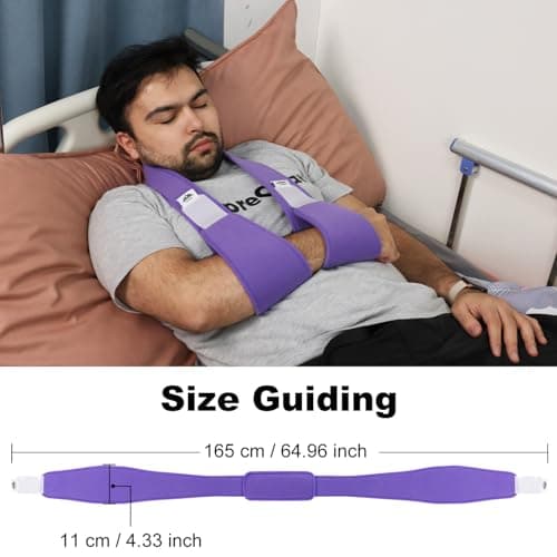 supregear Arm Sling Shoulder Immobilizer, Rotator Cuff Support Brace, Lightweight Comfortable Sling for Shoulder Injury, Broken, Dislocated, Fracture, Strain, Left Right, Men Women, Purple - Thumbnail 5
