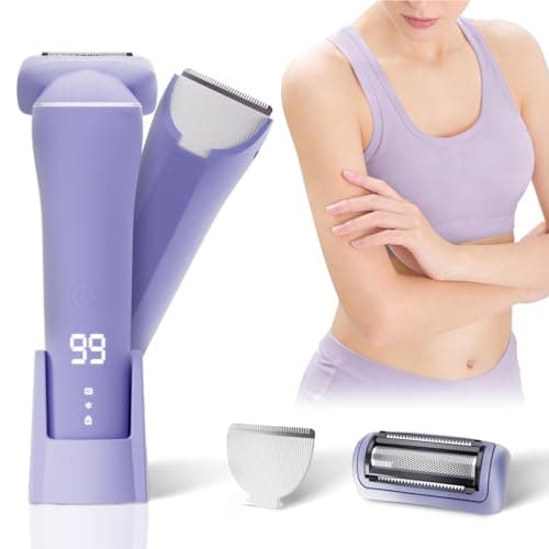 Krofaue Bikini Trimmer for Women, Gentle Painless Electric Razor for Silk Skin, IPX6 Waterproof Pubic Hair Trimmer & Body Shaver, Easy to Use & Clean, for Arms, Legs, Underarms, Private Area - Image 1