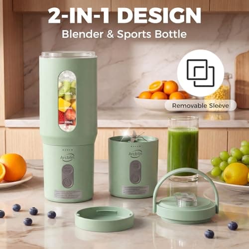 Portable Blender Shakes & Smoothies, Small Personal Blender, Green - Thumbnail 3