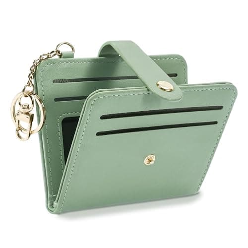 Airkit Small Wallets Woman RFID Blocking Leather Credit Card Holder - with ID Window - Card Wallets for Women - with Zipper Coin Purse - Keychain Wallet - Image 1