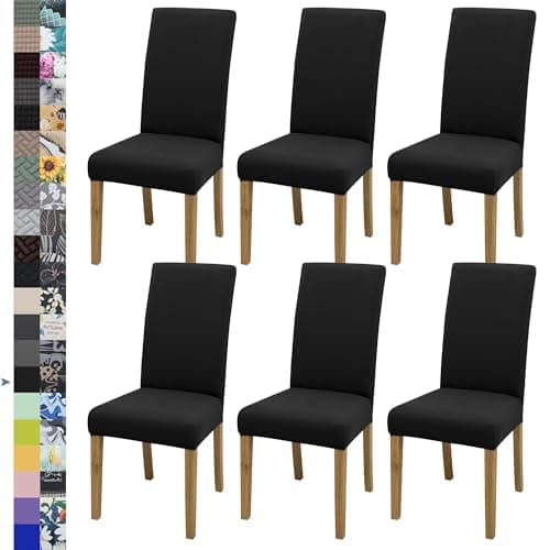BIETYONE Chair Covers,Dining Room Chair Covers Set of 6,Stretch Kitchen Chair Cover,Washable Dining Chair Cover,Parsons Chair Slipcovers Protective,for Home,Restaurant,Banquet - Image 1