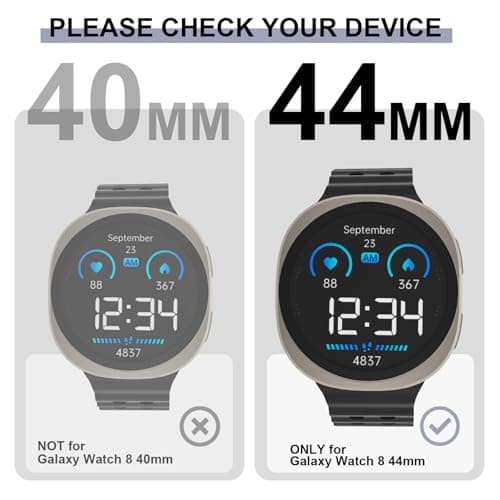 SDOCEBF Aluminum Alloy Case for Samsung Galaxy Watch 8 44mm, 3-in-1 Full Coverage Bumper with Built-in Screen Protectorctor, Slim Shockproof Metal Protective Cover, Titanium - Thumbnail 6