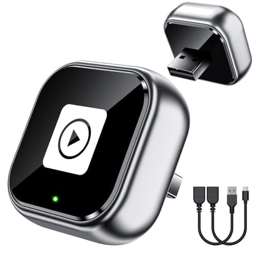 YUHUO Wireless Carplay Adapter, Wired CarPlay to Wireless,Mini USB Design for Car Play&Android Auto, 2025 Upgrade Easy Use Fast Stable Connection for iPhone (Gray)