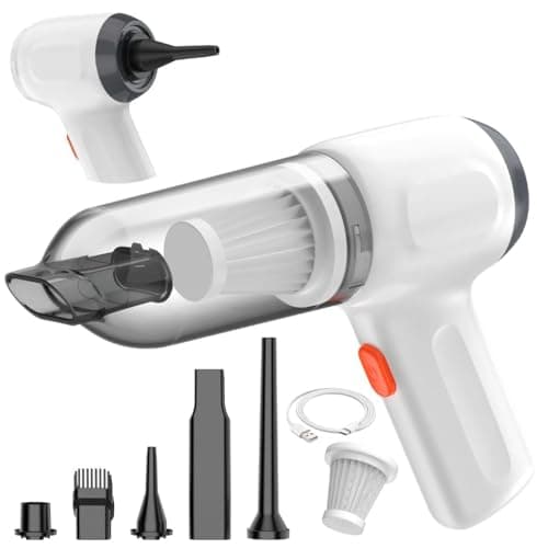 Wuular Mini Car Vacuum Cleaner, Small Handheld Vacuum Portable Cordless 3 in 1 Dust Buster & Air Blower & Hand Pump, 15000PA Rechargeable Hand Vacuum High Power for Car, Home, Office - Image 1