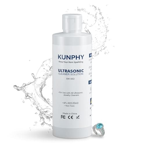 kunphy Jewelry Cleaner Solution -Ultrasonic Cleaner Solution for Gold, Silver, Platinum Diamonds and Non-Porous Precious & Semi-Precious Jewelry 4 oz(120ml) - Image 1
