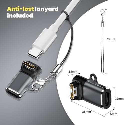 USB C Adapter Compatible with Garmin Watch 3Pack,Type C Cable Adapter Charging Cable Cord for Garmin Fenix 8 7 7S 6, Vivoactive 6 5 4S, Forerunner 55/165/970/570/945/265(Gray) - Thumbnail 5