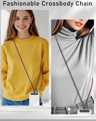ROCONTRIP Phone Chain Crossbody Phone Strap with 2 Tether Tabs Detachable iPhone Lanyard Chain for All Phones Premium Metal Buckles,Non-rust,Unbreak Cellphone Neck lanyard for Travel Essentials - Thumbnail 2