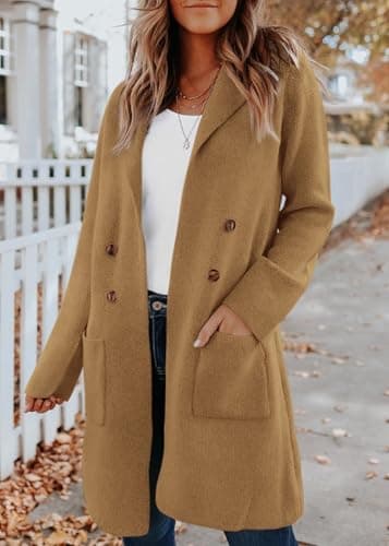 KIRUNDO Cardigan Sweaters for Women 2026 Fall Open Front Knit Sweater Jackets Business Casual Long Coatigan Winter Clothing(Khaki, XX-Large) - Thumbnail 5