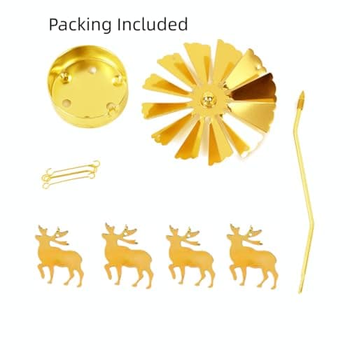 4EVERHOPE Rotating Candle Holder, Gold Spining Metal Tealight Candle Holder for Birthday, Christmas, Valentine's Day, Party Table Decor, Wedding (Elk) - Thumbnail 6