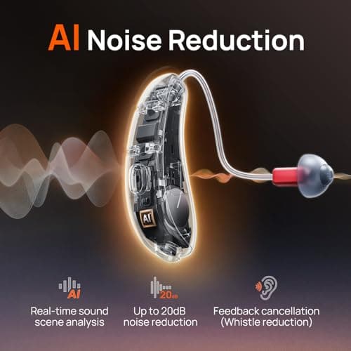 Yeasound RIC800 Hearing Aids, AI Powered Noise Reduction and Speech Enhancement Hearing aids with Bluetooth Calls & Music Enabled, Comfortable & Invisible, 124 Hours Long-Lasting and IPX8 Waterproof - Thumbnail 3