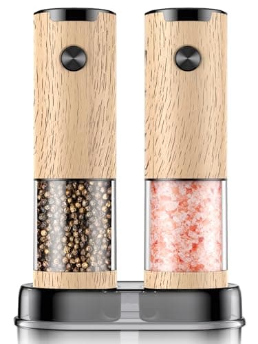 Electric Salt and Pepper Grinder Set Automatic Battery Pepper Mill Shakers Adjustable Coarseness Upgraded Larger Capacity with Led Home and Kitchen Appliances Birthday Gifts for Women Mom - Image 1