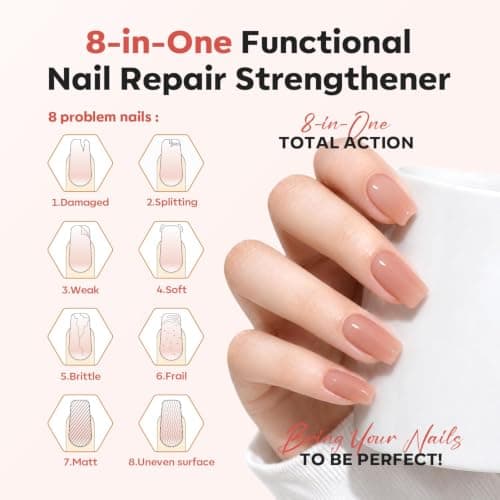 modelones Nail Strengthener and Growth Nail Hardener Nude Nail Polish - Thumbnail 2