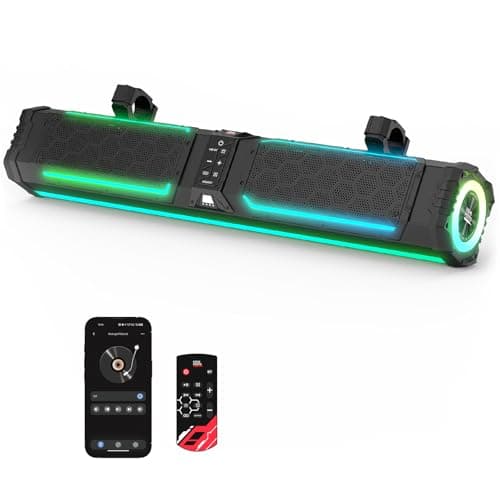 KEMIMOTO Midnight 80Gen2 31.5-inch 10-Speaker UTV Sound Bar, IP66 Water Resistant Golf Cart Sound Bar, ATV Speaker Bluetooth with RGB, SxS Soundbar Compatible with Polaris RZR Can-Am - Image 1
