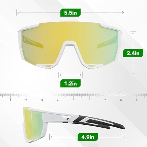 LANSWEE Polarized Sunglasses for Men, Sport Sunglasses Men,UV400 Protection for Running Fishing Driving Baseball Cycling，Bright White/Azure - Thumbnail 3