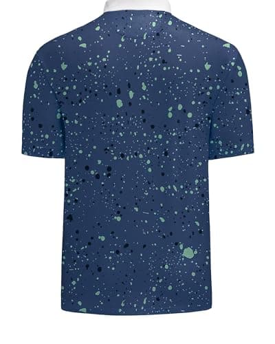 KUYIGO Mens Polo Shirt Quick Dry Moisture Wicking UPF 40+ Performance Short Sleeve Casual Printed Tennis Golf Shirt,M - Thumbnail 4