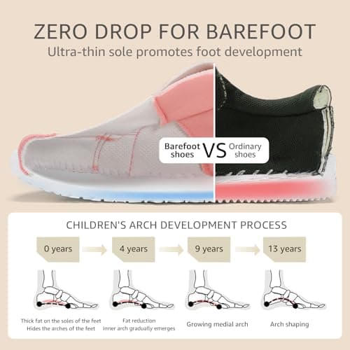 STQ KIDS Toddler Boy Shoes Wide Toe Box Barefoot Shoes Lightweight Kid Tennis Sneakers Non-Slip Zero Drop First Walking Running Shoe Outdoor Indoor Activities Dark Grey Toddler Size 5 - Thumbnail 5