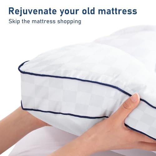 Full Mattress Topper Extra Thick Pillowtop Cooling Mattress Topper Plush Mattress Pad Cover Protector with 8-21 Inch Deep Pocket 3D Snow Down Alternative Fill White - Thumbnail 6