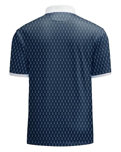KUYIGO Mens Golf Polo Shirt Quick Dry Breathable Moisture Wicking UPF 40+ Printed Short Sleeve Performance Shirt,S - Thumbnail 4