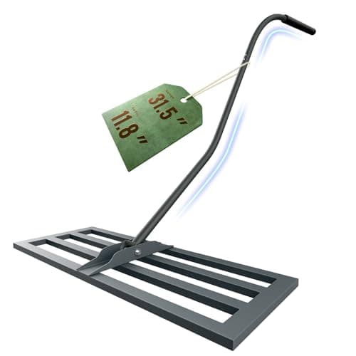 Lawn Leveling Rake 31.5"x11.8", Heavy Duty Ground Leveler with Ergonomic Back-Saving Handle, Turf-Safe Closed Base for Dirt, Sand & Topsoil Dressing, Ideal for Yard Renovation