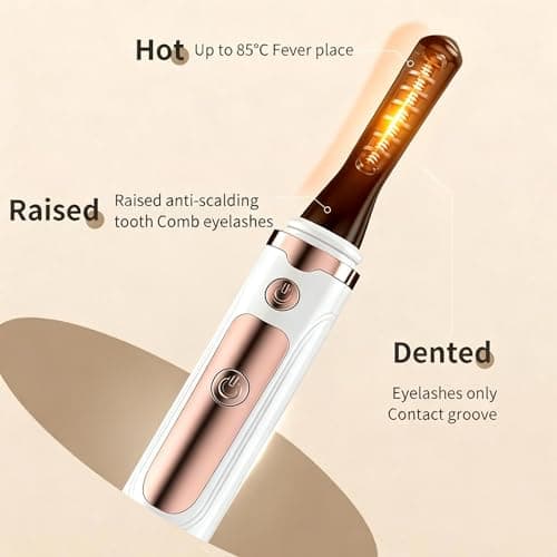 KiiNii Heated Eyelash Curler, Electric Eyelash Curler with 4 Temperature Settings, LED Display, 5S Fast Heating, Type-C Rechargeable Lash Curler, Long-Lasting Curl Styling Tool for Women - White - Thumbnail 4