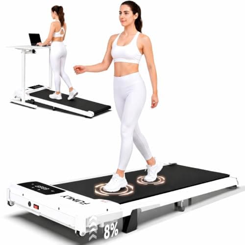 FUNMILY Walking Pad with Incline 8%, 3.5HP Under Desk Treadmills for Home Office Apartment Dorm, 400lbs Capacity, LED Display, Portable Compact Space-Saving Design, Quiet Walking Pad Treadmill
