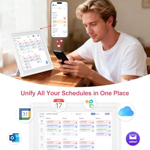 10.1’’ Smart Digital Calendar - Interactive Touch Screen, HD Display, Wall Mountable Family Organizer with Chore Chart, To-Do Lists & App Sync for Home & Office, Warm Mothers’s Day Gift, Gift for Her - Thumbnail 4