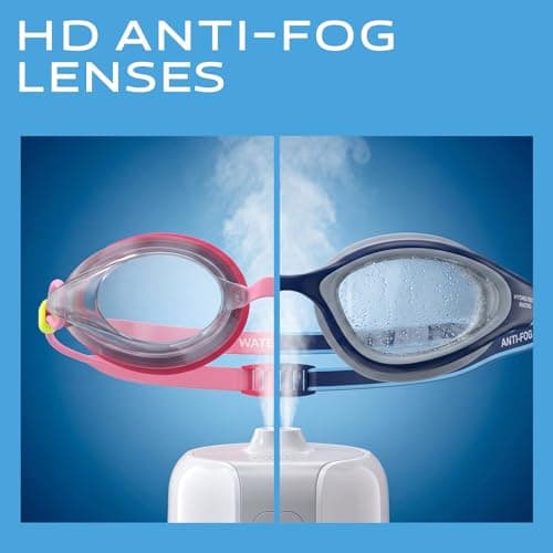 WATER TIME Kids Racing Swim Goggles, Anti-Fog UV Mirrored Lenses, Adjustable Dual Strap & 3 Nose Bridges, Watertight Seals for Youth Training Competition Ages 6-15 - Thumbnail 3