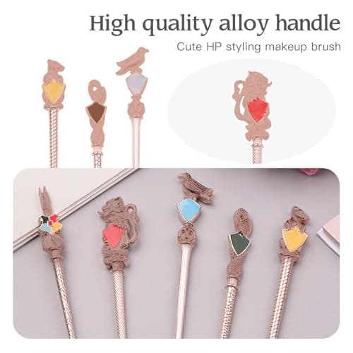 Harry Makeup Brushes Set,Pottter Magical Gift Box for Women Girls,Christmas Birthday Gifts for Kids,Eye Shadow Eyeliner Blending Lip Brush (Rose Gold set-5 pcs) - Thumbnail 4