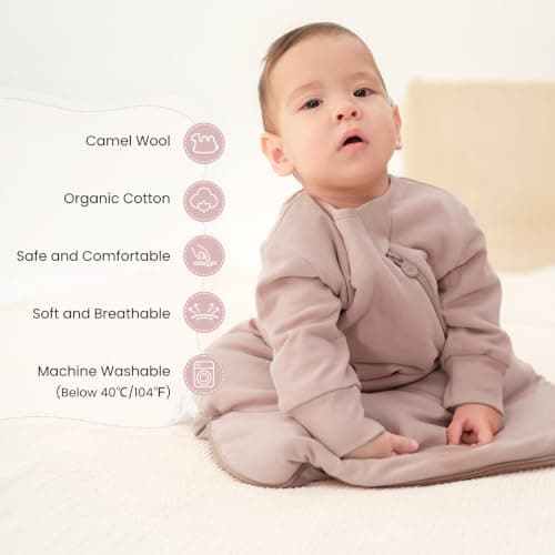 Unisex Rayon Sleeping Bag for Babies and Toddlers 2.5 Tog Sleep Sack 0-6 Months, Baby Sleep Sack, Newborn Sleep Sack, Wearable Blanket Baby, One Piece Long Sleeves, Gifts for Toddlers - Thumbnail 2